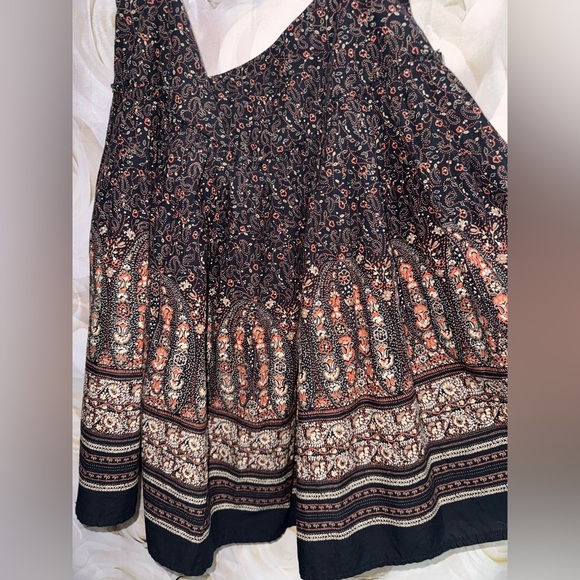 Boho chic Etam Tiered Mini Skirt multi floral pattern size Large - Picture 8 of 8